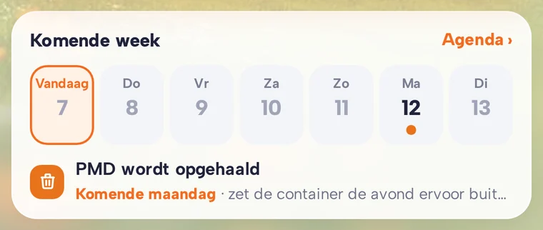 Komende week in de app: PMD wordt komende maandag opgehaald